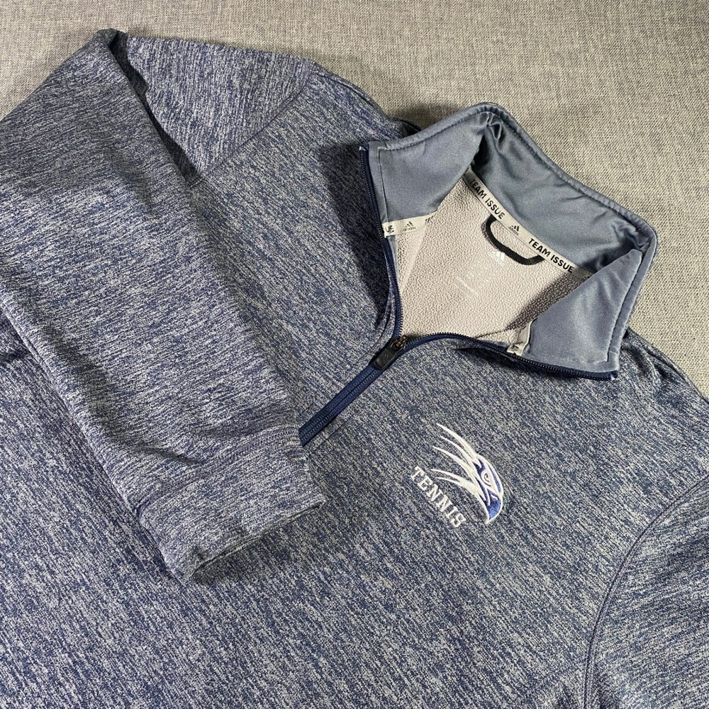Adidas Team Issue Pullover Mens M‎ Tennis Logo ClimaWarm Quarter Zip Blue